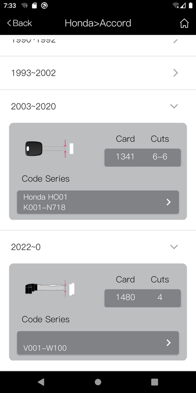 Triton PLUS app vehicle search screen